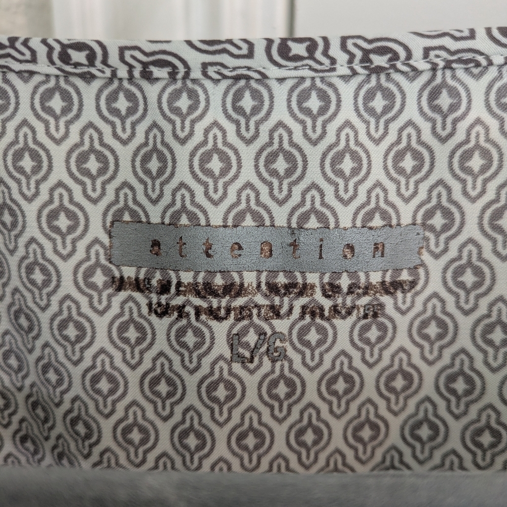 Brown & Off White Patterned Silky V Neck Night Gown Pajama House Dress - Picture 4 of 10